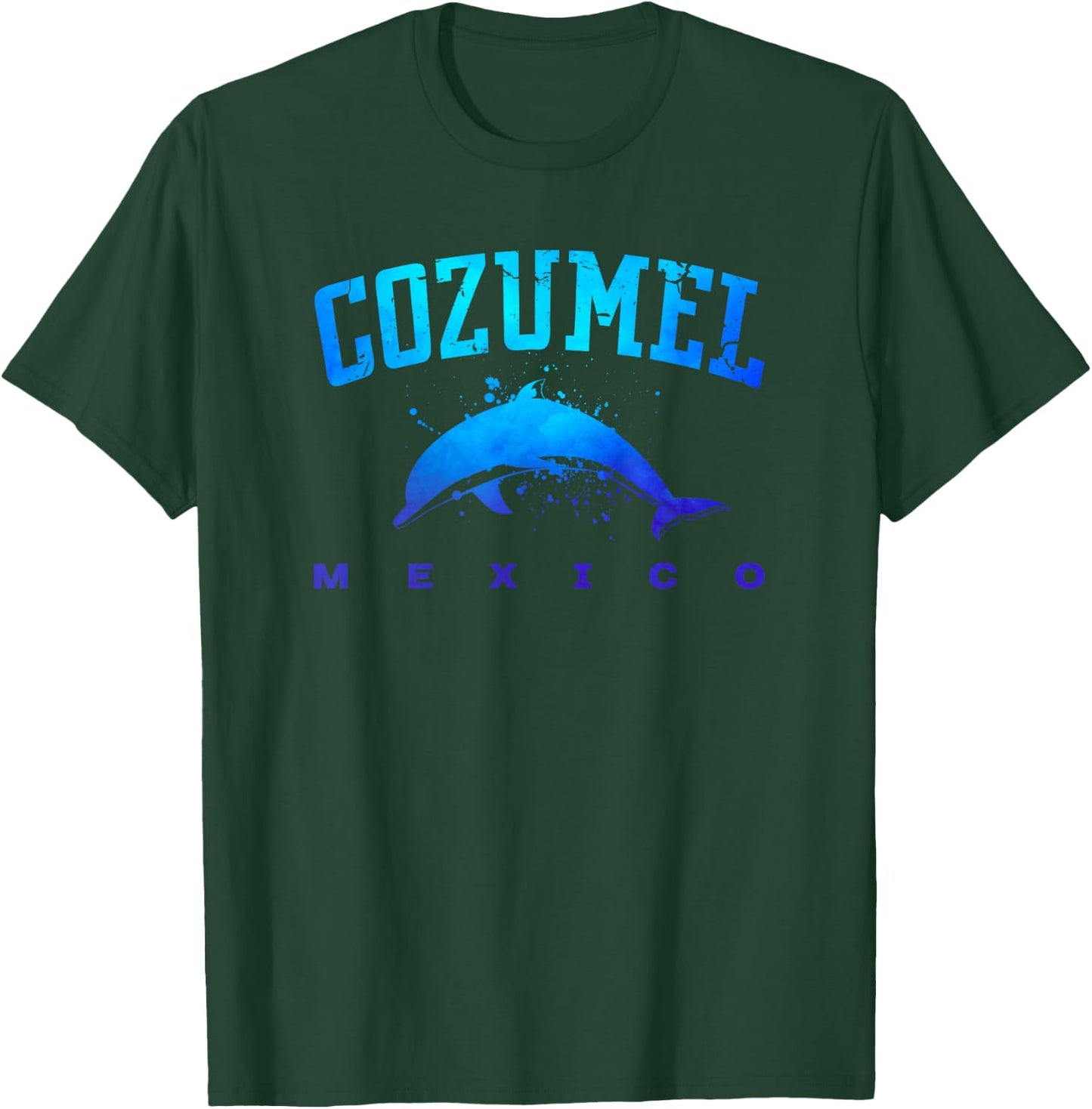 COZUMEL MEXICO Beach Vacation Scuba Diving Dolphin Graphic Women Kids T-Shirt - T-Shirt | Forest