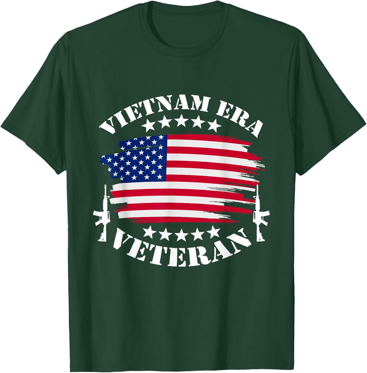 Vietnam Veteran I Vietnam Era USA Flag Gift T-Shirt - T-Shirt | Forest