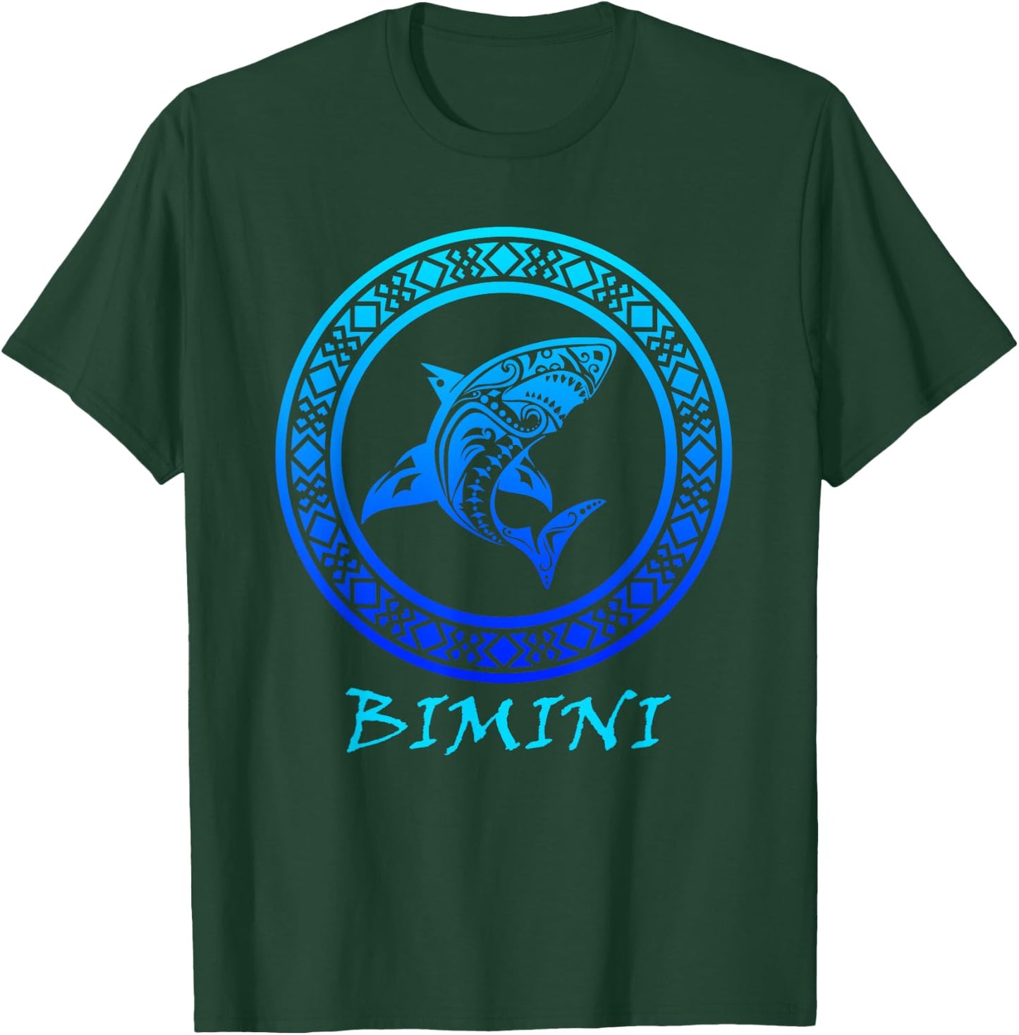 Bimini Bahamas Vintage Retro Tribal Shark Vacation T-Shirt - T-Shirt | Forest