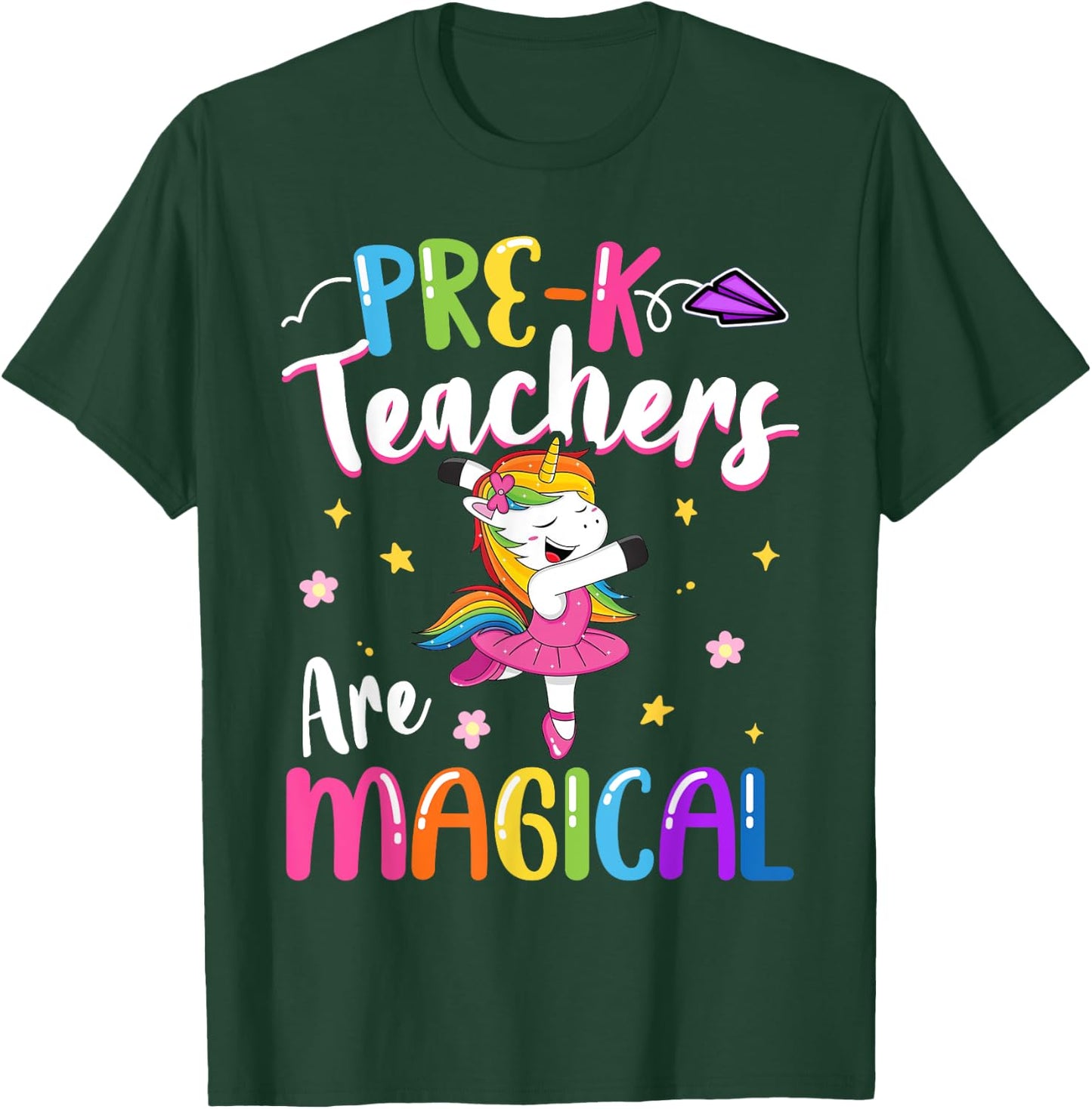 Pre-K Teachers Are Magical Pre Kindergarten Unicorn Teacher T-Shirt - T-Shirt | Forest