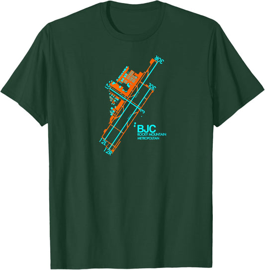 KBJC BJC Airport Diagram Denver Pilot Aviation T-Shirt - T-Shirt | Forest
