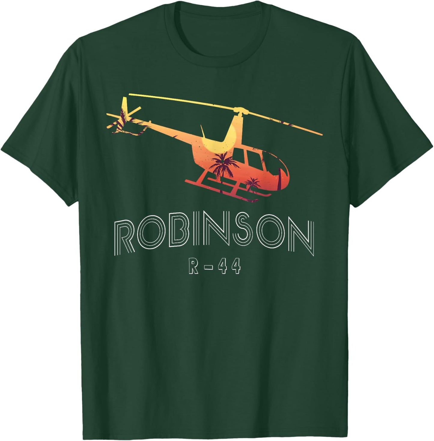 Robinson R44 Helicopter Aviator Pilot Gift T-Shirt - T-Shirt | Forest