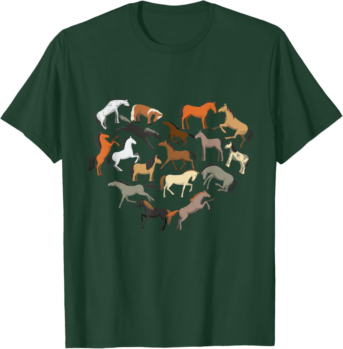 horse lover horses heart Horse Rider farm kids boy men women T-Shirt - T-Shirt | Forest