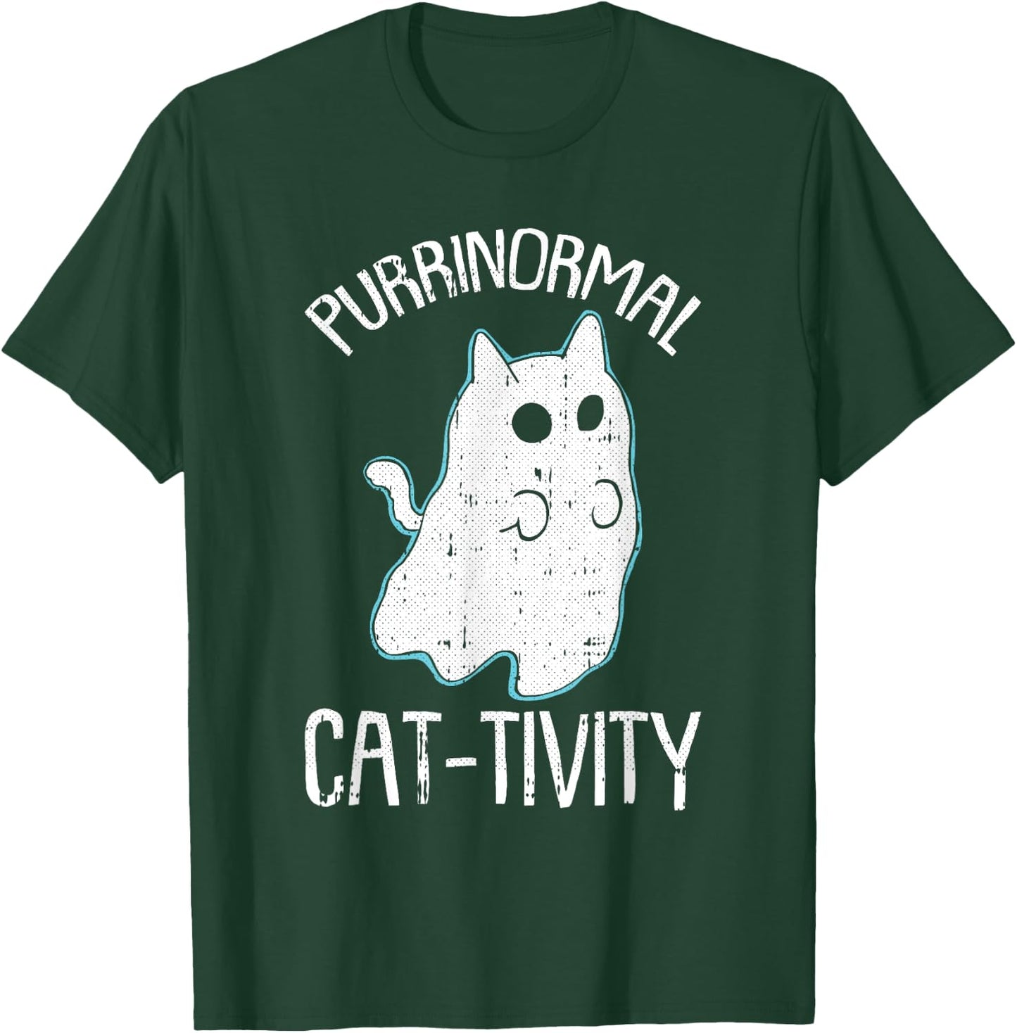 Purranormal Cat-ivity Lazy Halloween Costume Funny Kitty Pun T-Shirt - T-Shirt | Forest