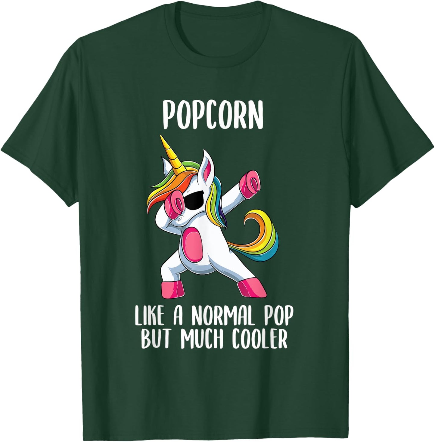 Unicorn Pop Girl Birthday Party Apparel PopCorn Cute T-Shirt - T-Shirt | Forest