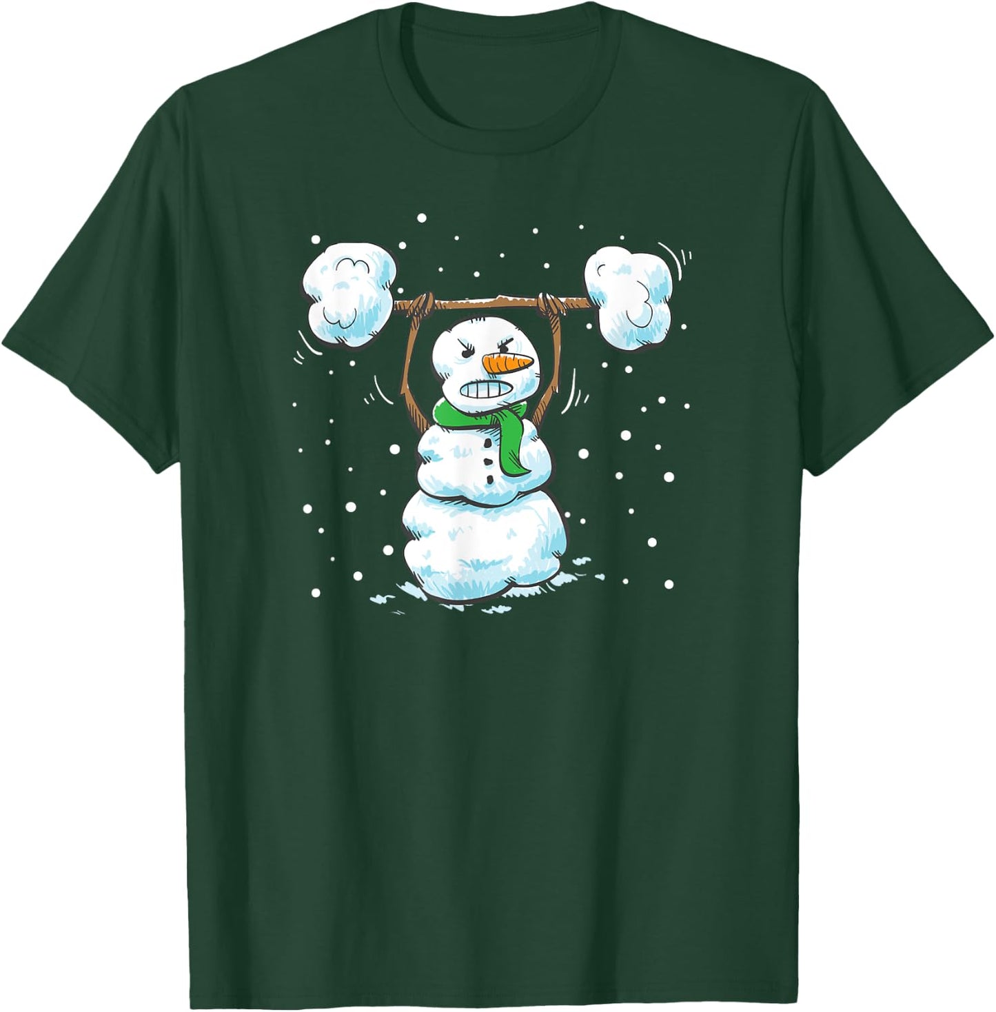Christmas Weightlifting Snowman Shirt Funny Snowman Gym T-Shirt - T-Shirt | Forest