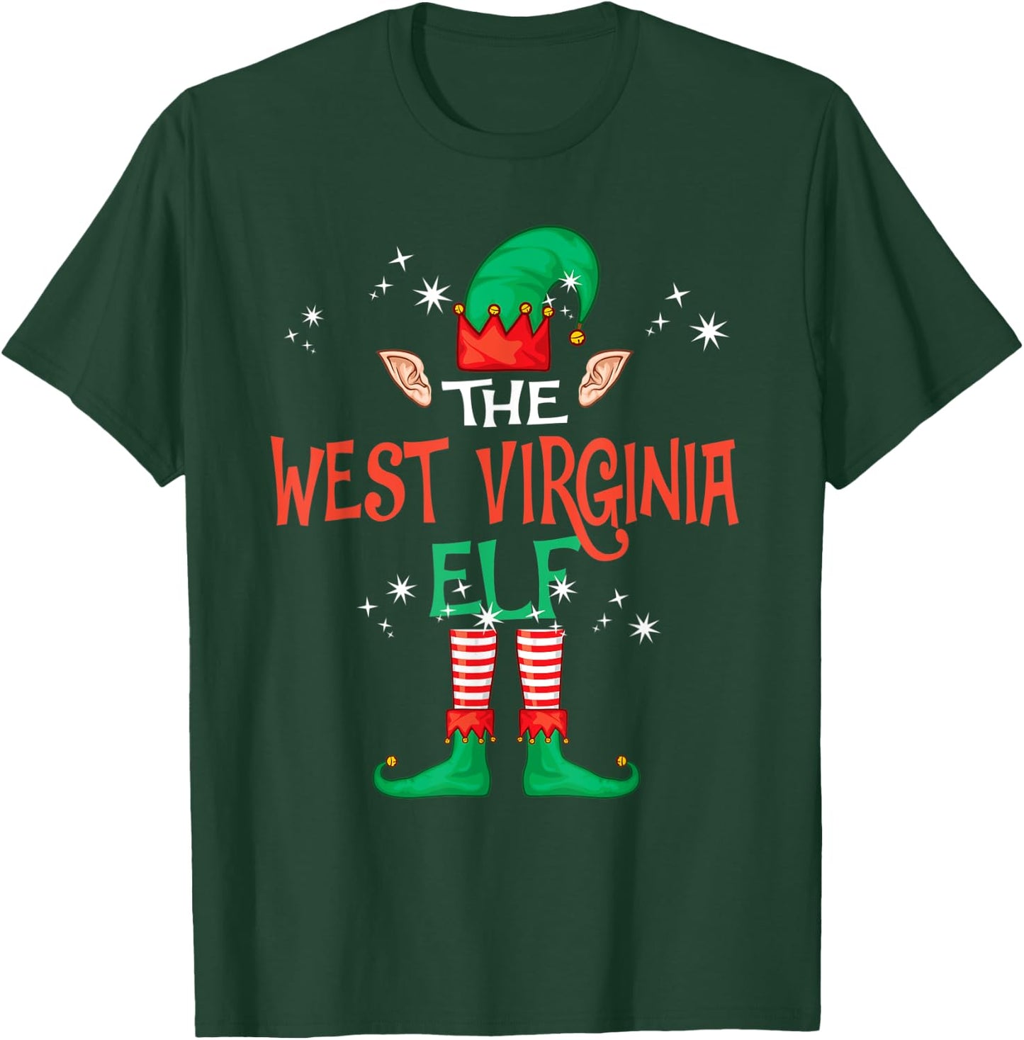 The West Virginia Elf Matching Family Group Christmas Funny T-Shirt - T-Shirt | Forest