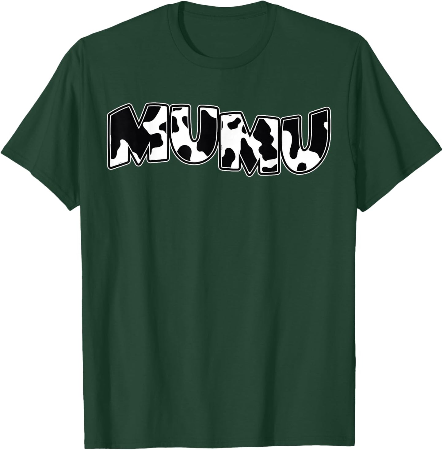 MuMu Cow Print Cow Pattern Mother Grandma Funny Matching T-Shirt - T-Shirt | Forest