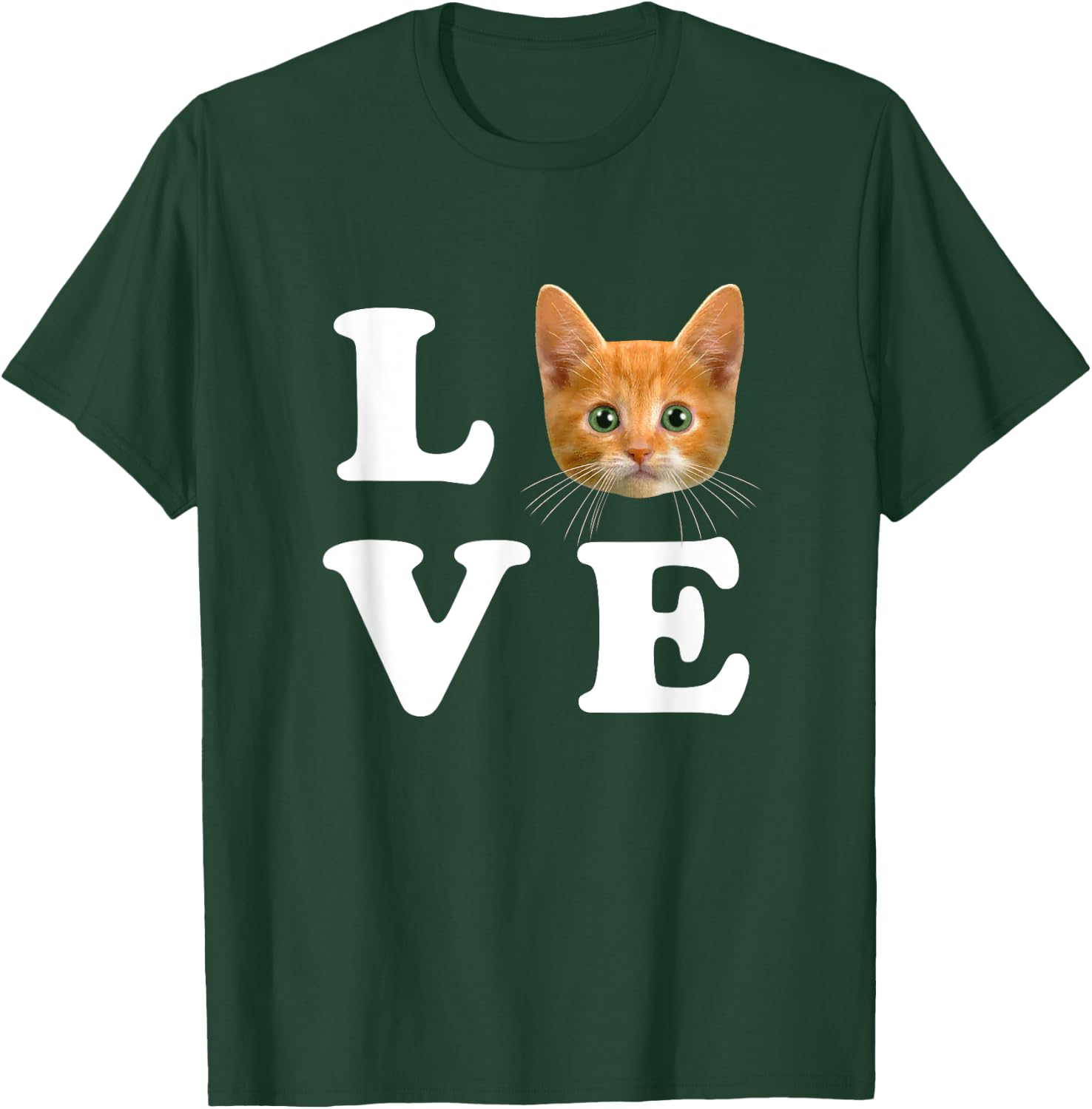 LOVE Orange Kitty Kitten I Heart Love Cats Women Girls Kids T-Shirt - T-Shirt | Forest