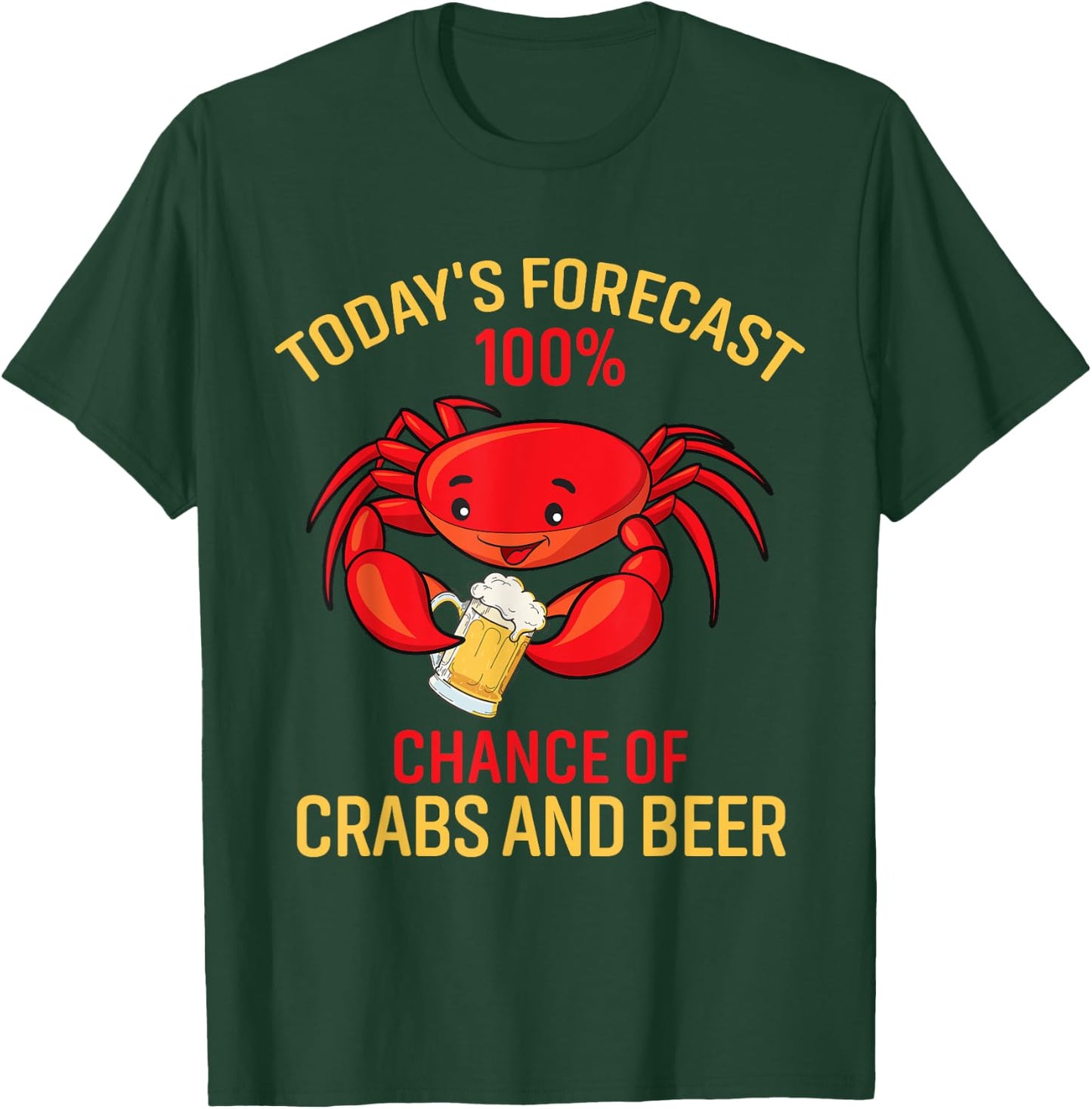 Funny Crabs and Beer Crabbing Crab Lover Gift T-Shirt - T-Shirt | Forest