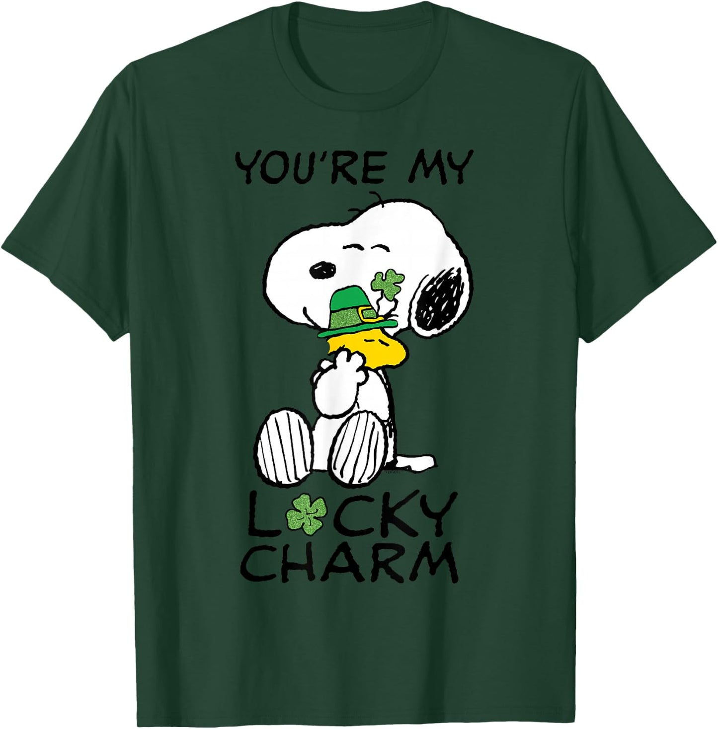 Peanuts St. Patrick's Snoopy Lucky Charm Clover T-Shirt - T-Shirt | Forest