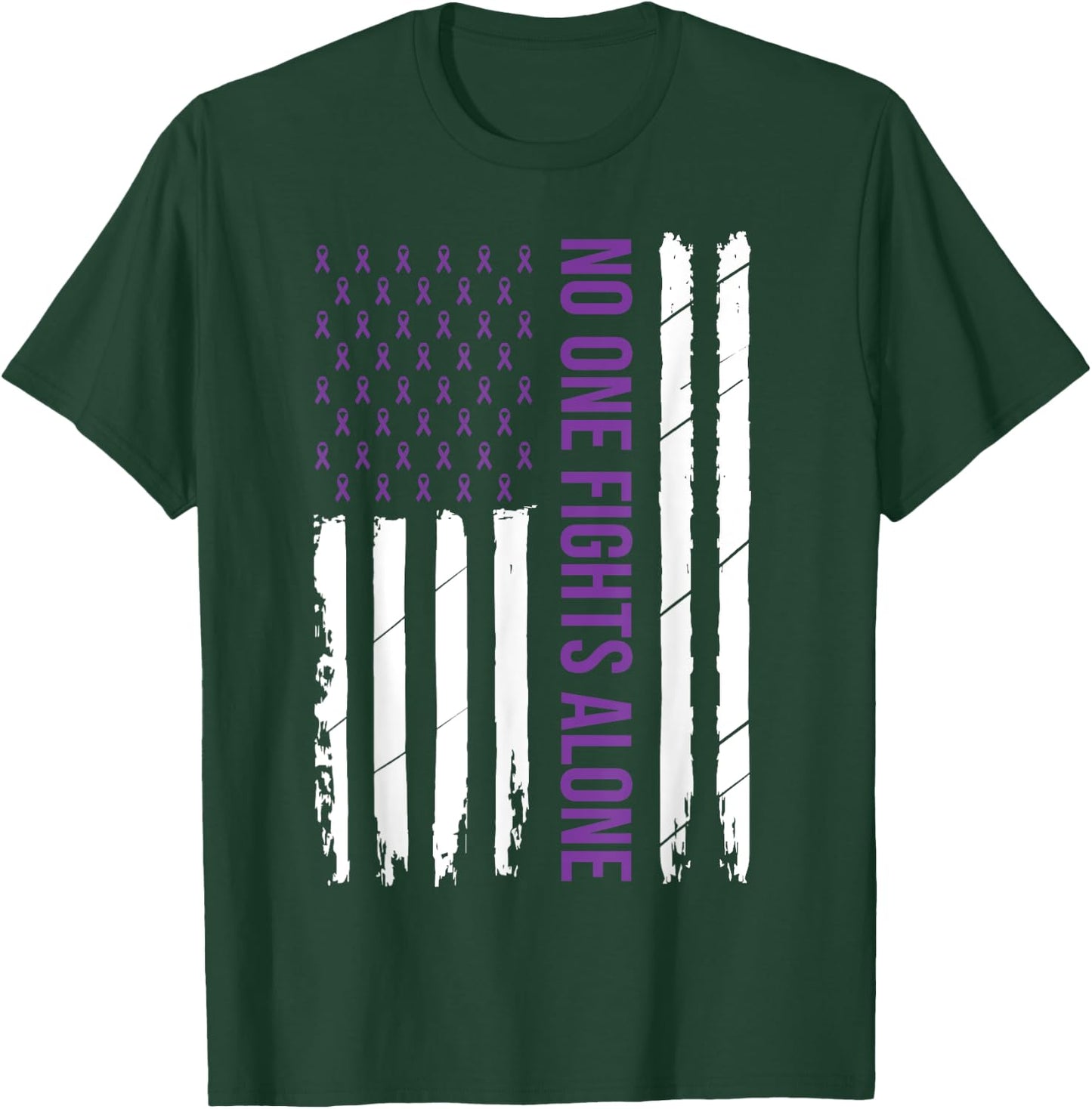 Cystic Fibrosis Awareness Purple Ribbon T-Shirt - T-Shirt | Forest