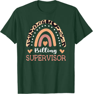Billing Supervisor Leopard Rainbow Appreciation T-Shirt - T-Shirt | Forest