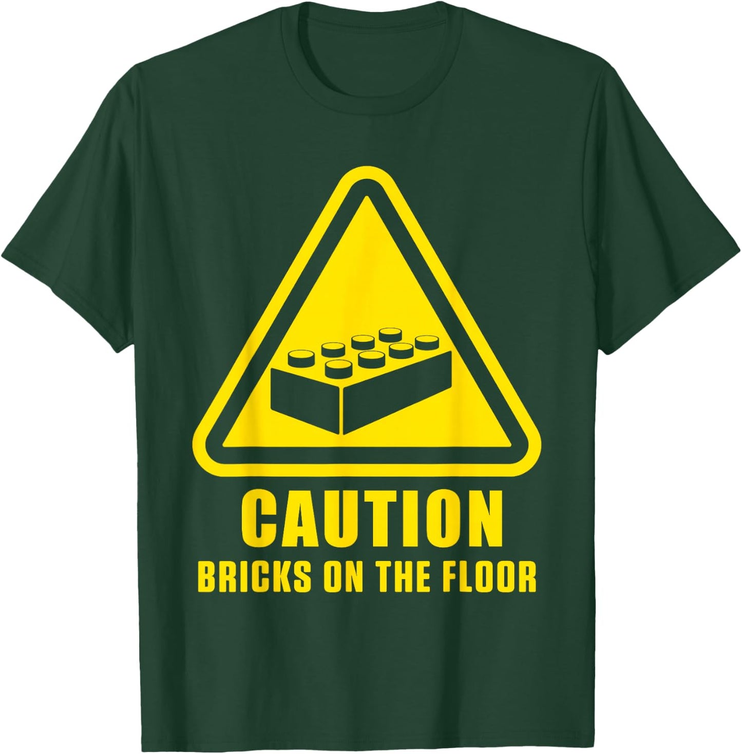 Caution Bricks On Floor Building Blocks Master Builder T-Shirt - T-Shirt | Forest