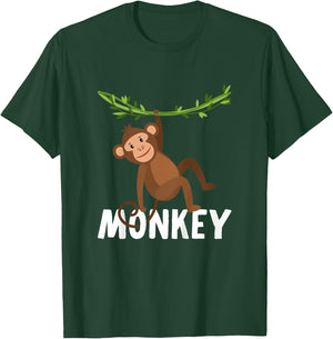 Kids Cute Monkey Shirt for Boys Or Girls T-Shirt - T-Shirt | Forest