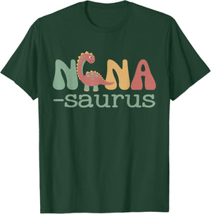 Nanasaurus T Rex Dinosaur Nana Saurus Family Matching Retro T-Shirt - T-Shirt | Forest