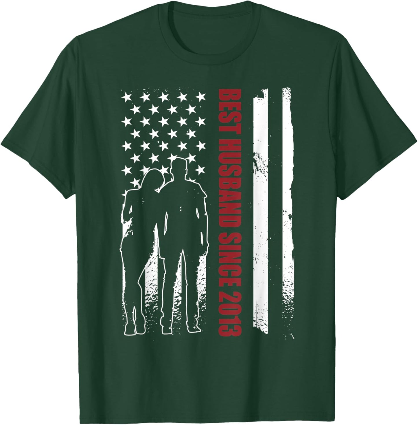 9th Wedding Anniversary Retro Best Husband Since 2013 T-Shirt - T-Shirt | Forest