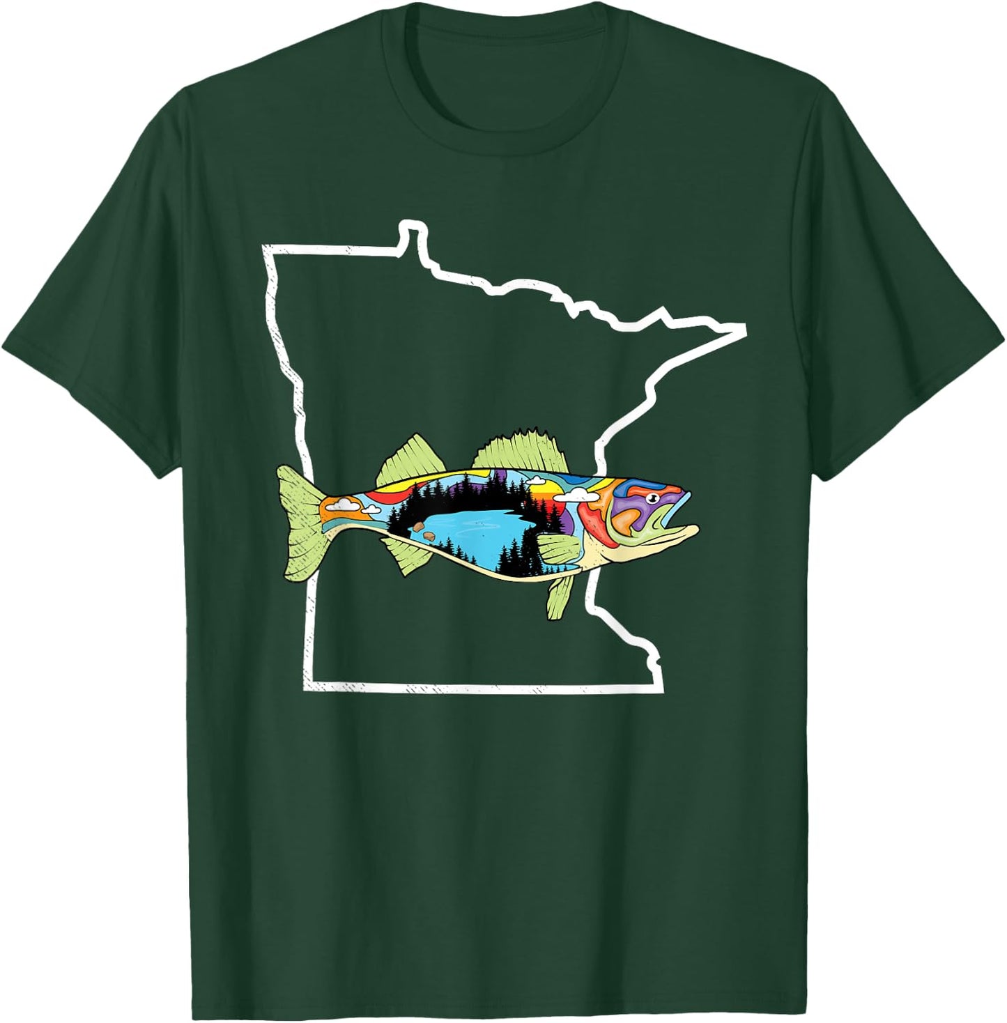 Minnesota Walleye Fishing Freshwater Fisherman Walleye Fish T-Shirt - T-Shirt | Forest