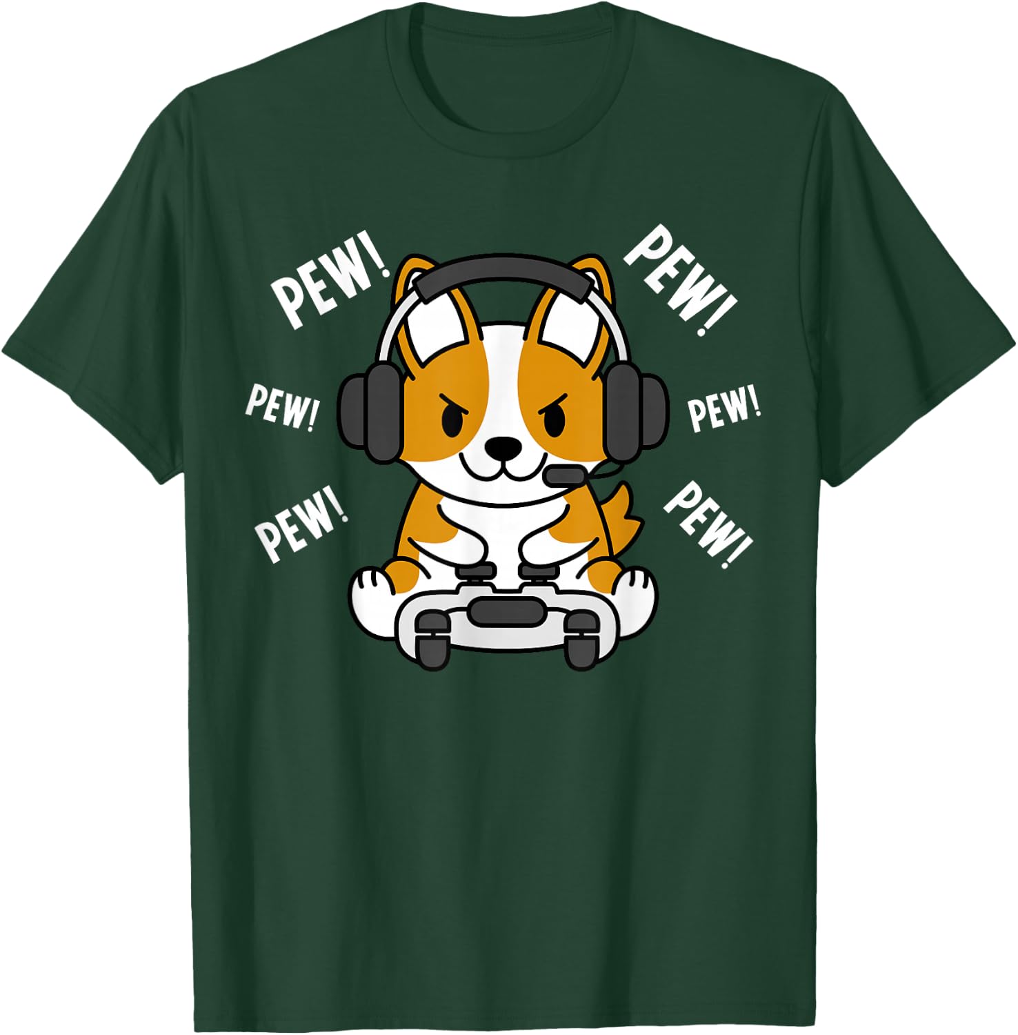 Gamer Corgi Gaming Dog T-Shirt - T-Shirt | Forest