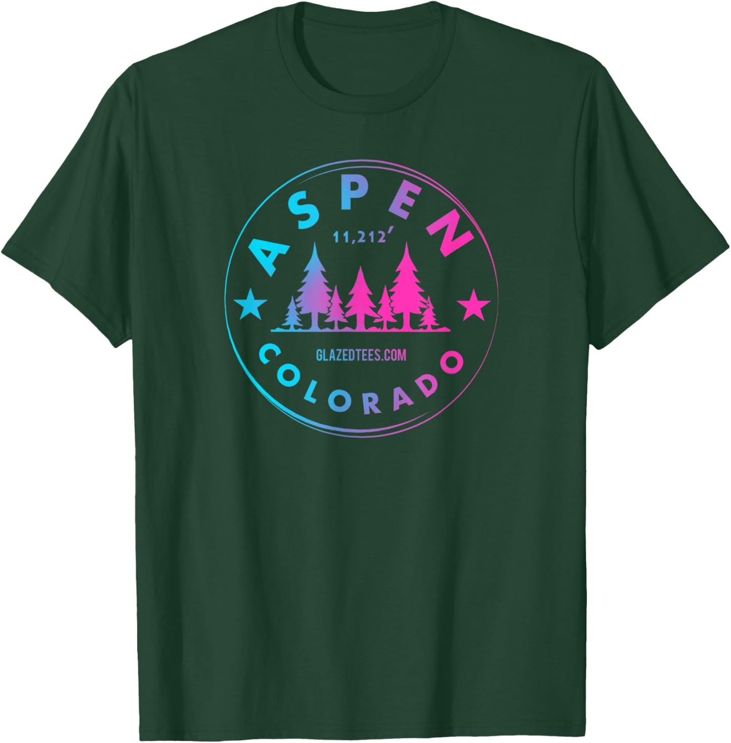 Aspen Colorado - Retro Big Mountain Forest T-Shirt - T-Shirt | Forest