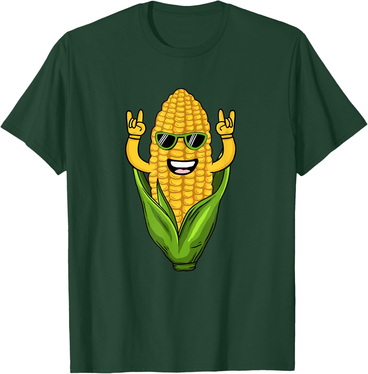 Cool Corn Art Men Women Farmer Dancing Corn On Cob Farming T-Shirt - T-Shirt | Forest