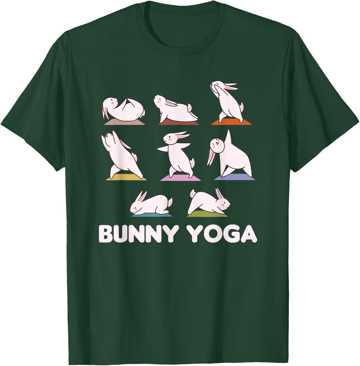 Bunny Yoga Cute Rabbits Do Sport Bunny Yoga T-Shirt - T-Shirt | Forest