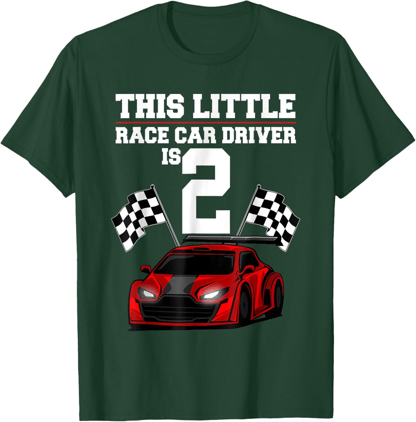 2nd Birthday Gift Boys 2 Years Old Race Car Drivers T-Shirt - T-Shirt | Forest