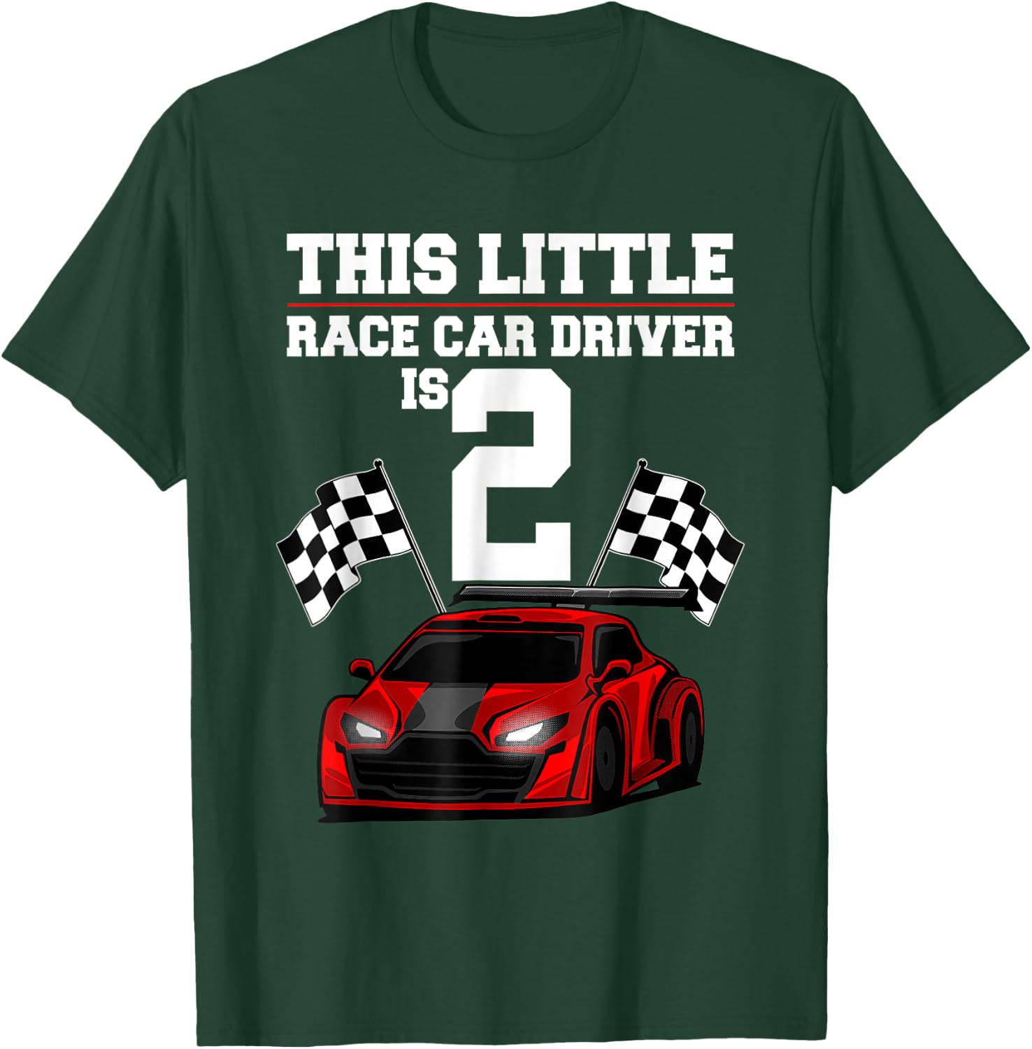 2nd Birthday Gift Boys 2 Years Old Race Car Drivers T-Shirt - T-Shirt | Forest