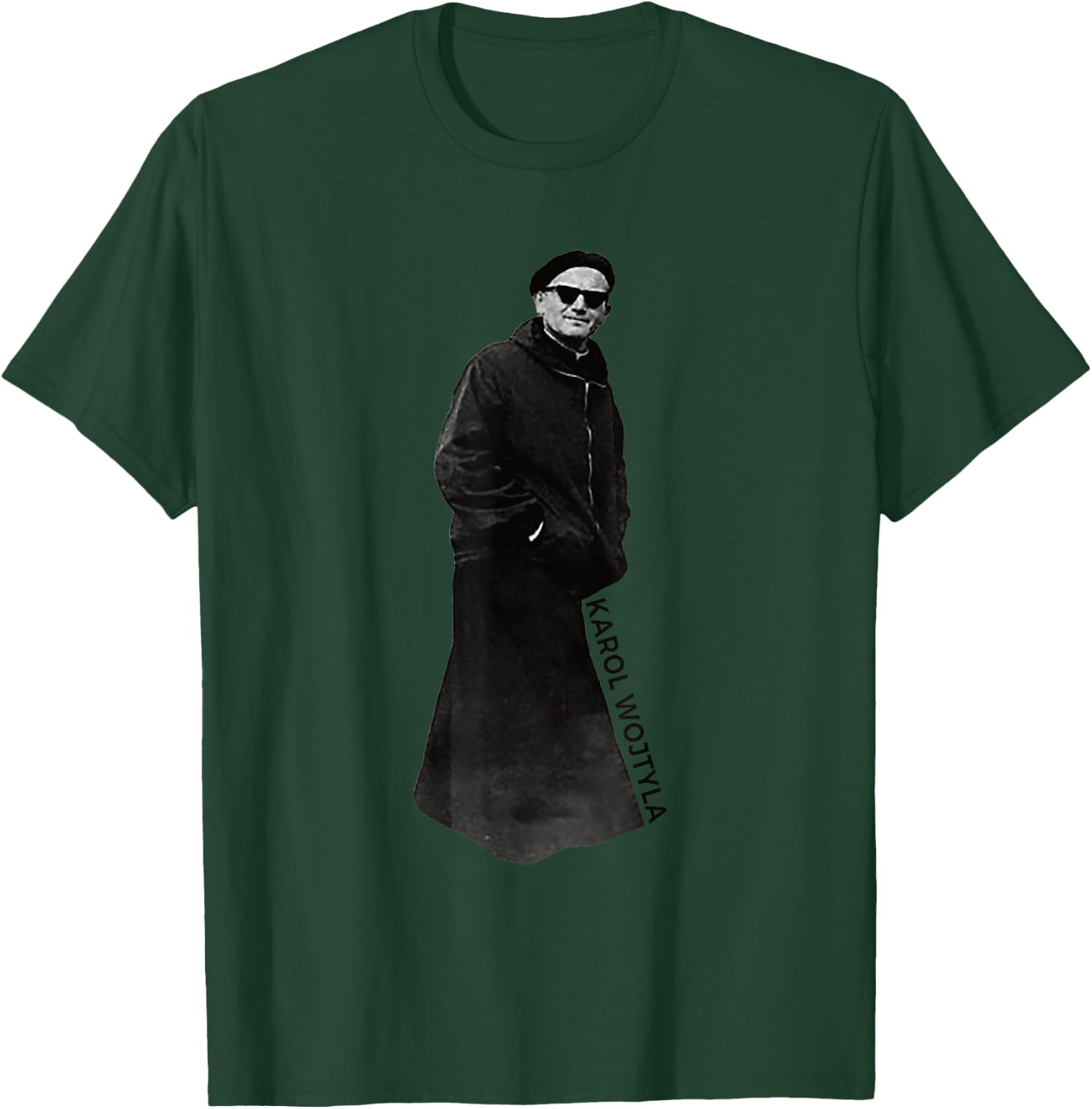 MJ Sacred Art Pope Saint John Paul II with Sunglasses Catholic T-Shirt - T-Shirt | Forest