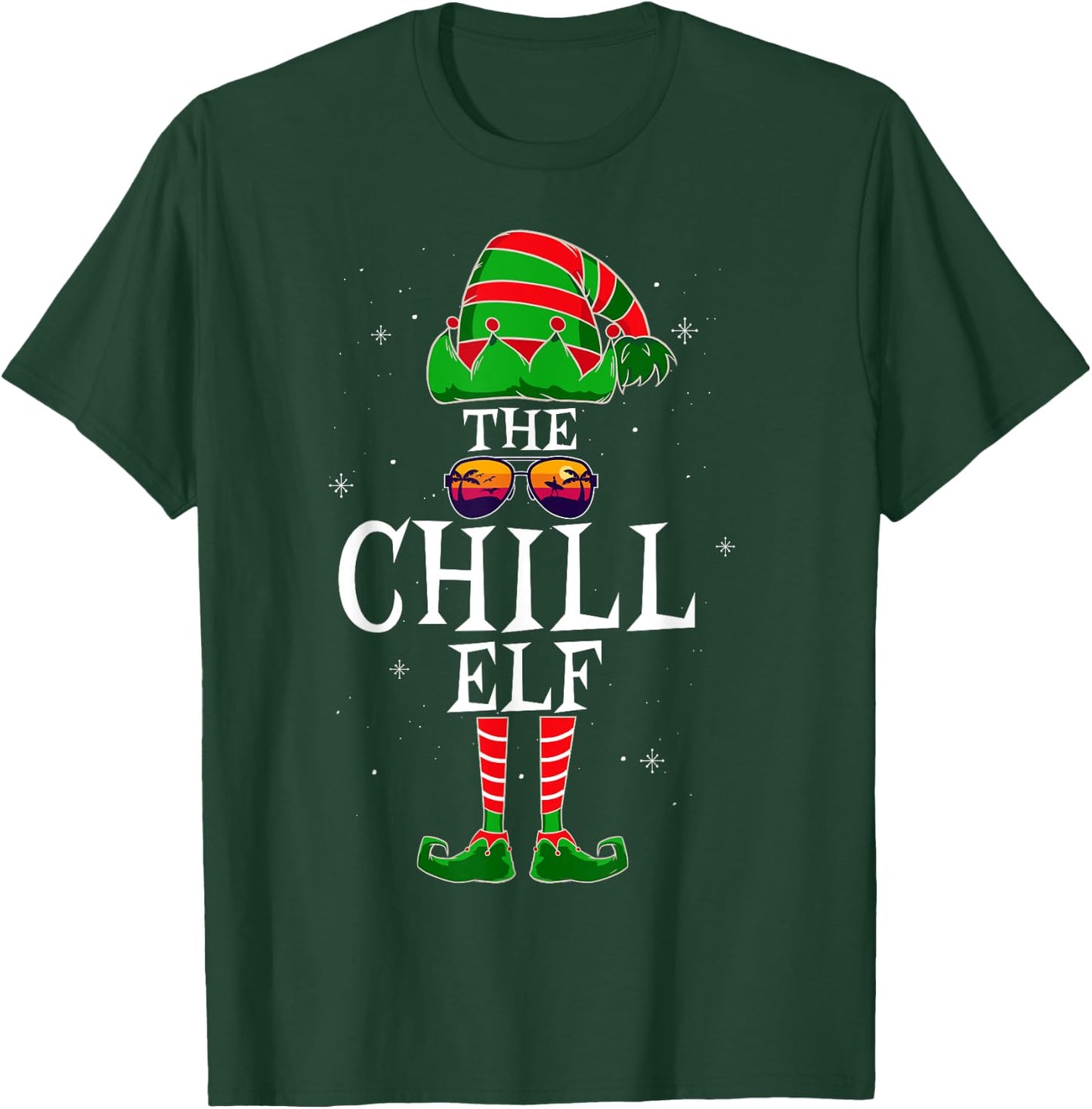 The Chill Elf Group Matching Family Christmas Holiday Funny T-Shirt - T-Shirt | Forest