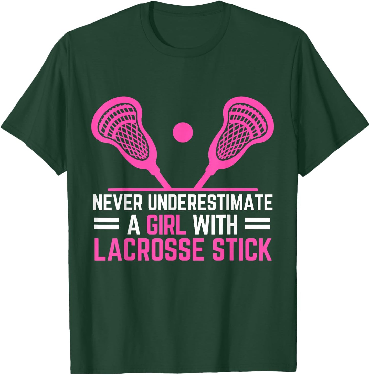Funny Lacrosse Player A Girl With A Lacrosse Stick T-Shirt - T-Shirt | Forest