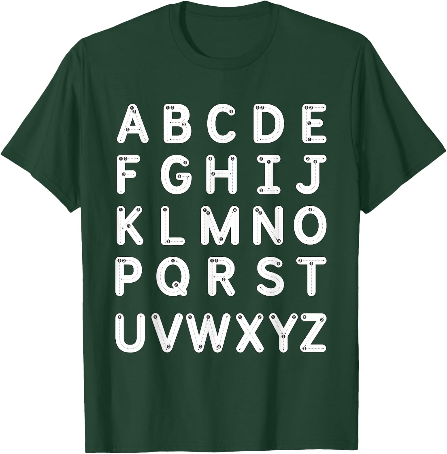 Tracing Letters A-Z Alphabet Pre-K Kindergarten 1st Grade 5T T-Shirt - T-Shirt | Forest