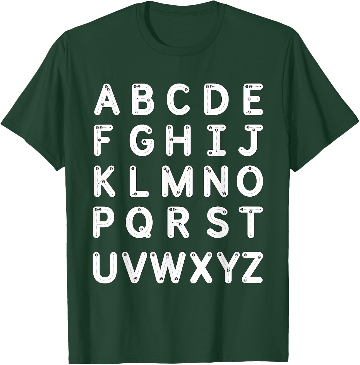 Tracing Letters A-Z Alphabet Pre-K Kindergarten 1st Grade 5T T-Shirt - T-Shirt | Forest