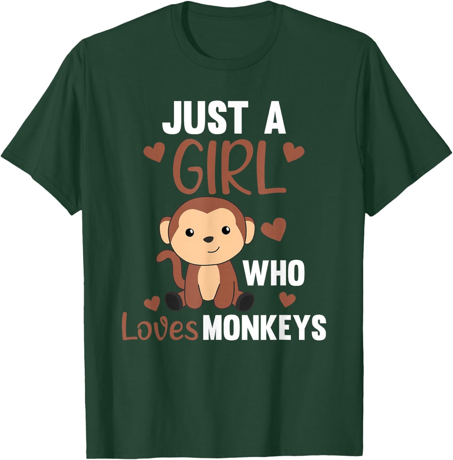 Just A Girl who Loves Monkeys - Sweet Monkey T-Shirt - T-Shirt | Forest