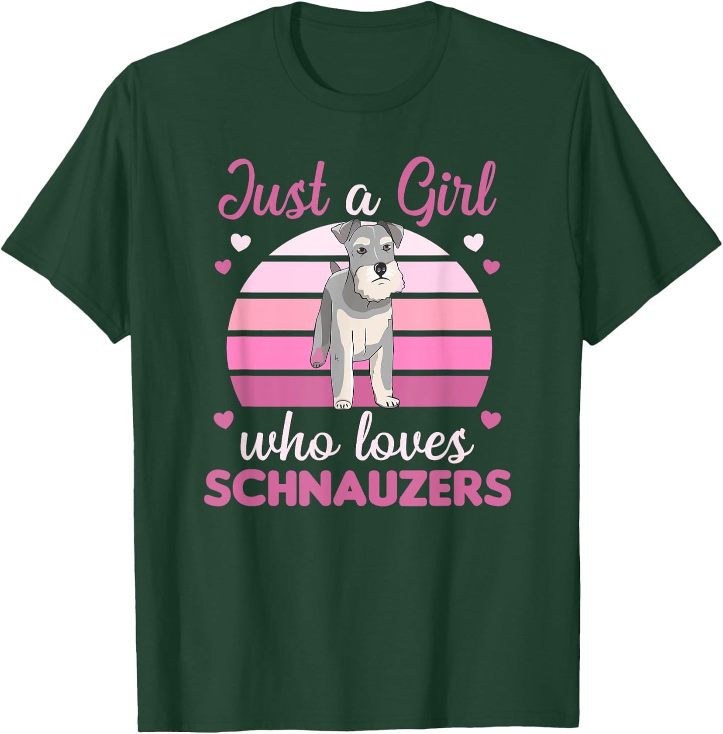 Just a girl who loves schnauzers Dogs For Girls T-Shirt - T-Shirt | Forest