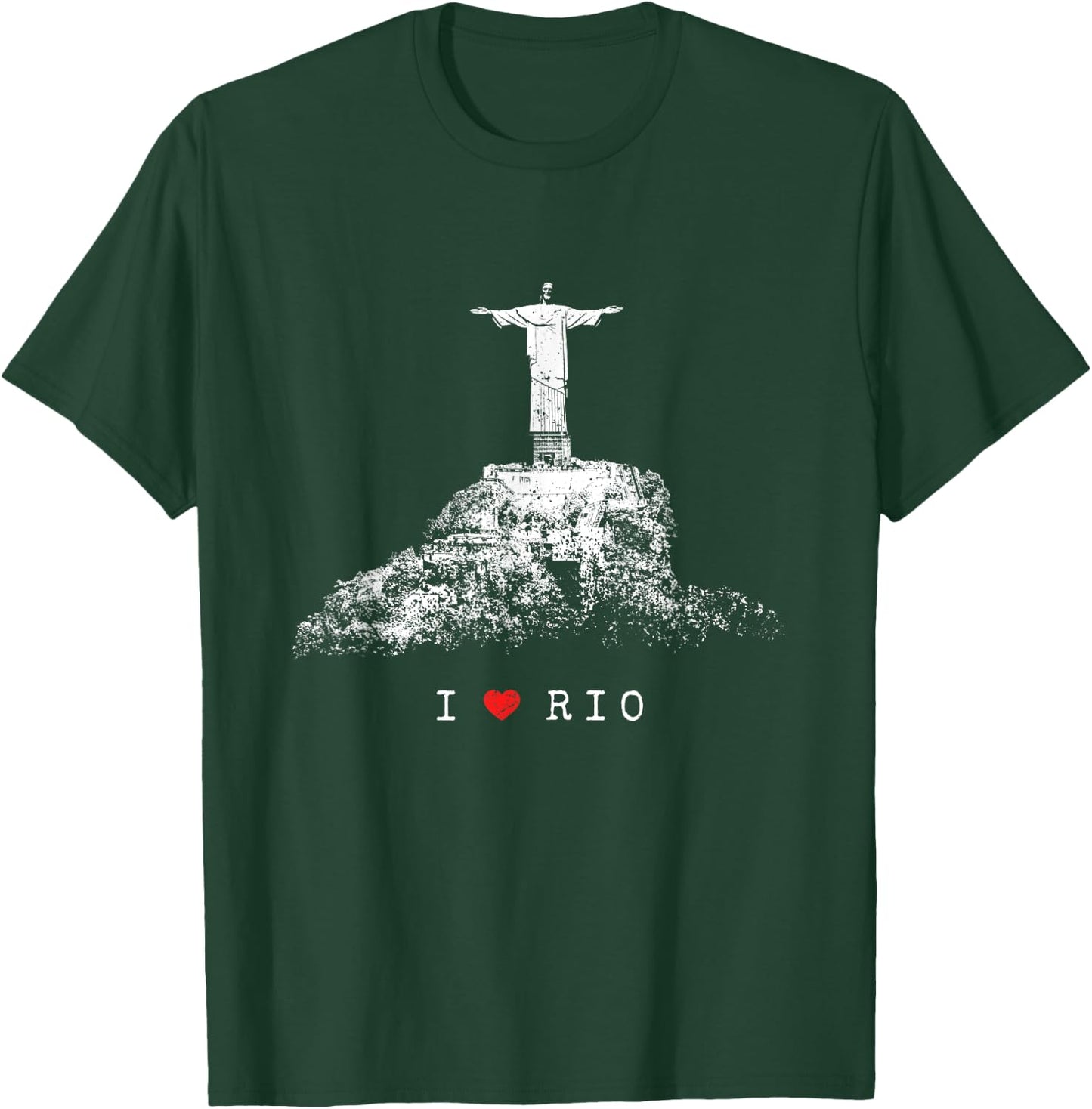 Rio de Janeiro Skyline Statue of Jesus Christ Brazil Love T-Shirt - T-Shirt | Forest