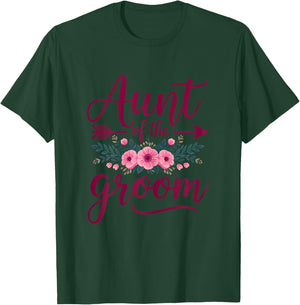Aunt of the Groom Floral Wedding Groom Gifts for Aunt Women T-Shirt - T-Shirt | Forest