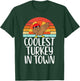 Coolest Turkey In Town Dabbing Turkey Thanksgiving Day Boys T-Shirt - T-Shirt | Forest