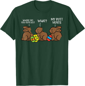 Where Did You Guys Go Chocolate Bunny Funny Easter Kids T-Shirt - T-Shirt | Forest