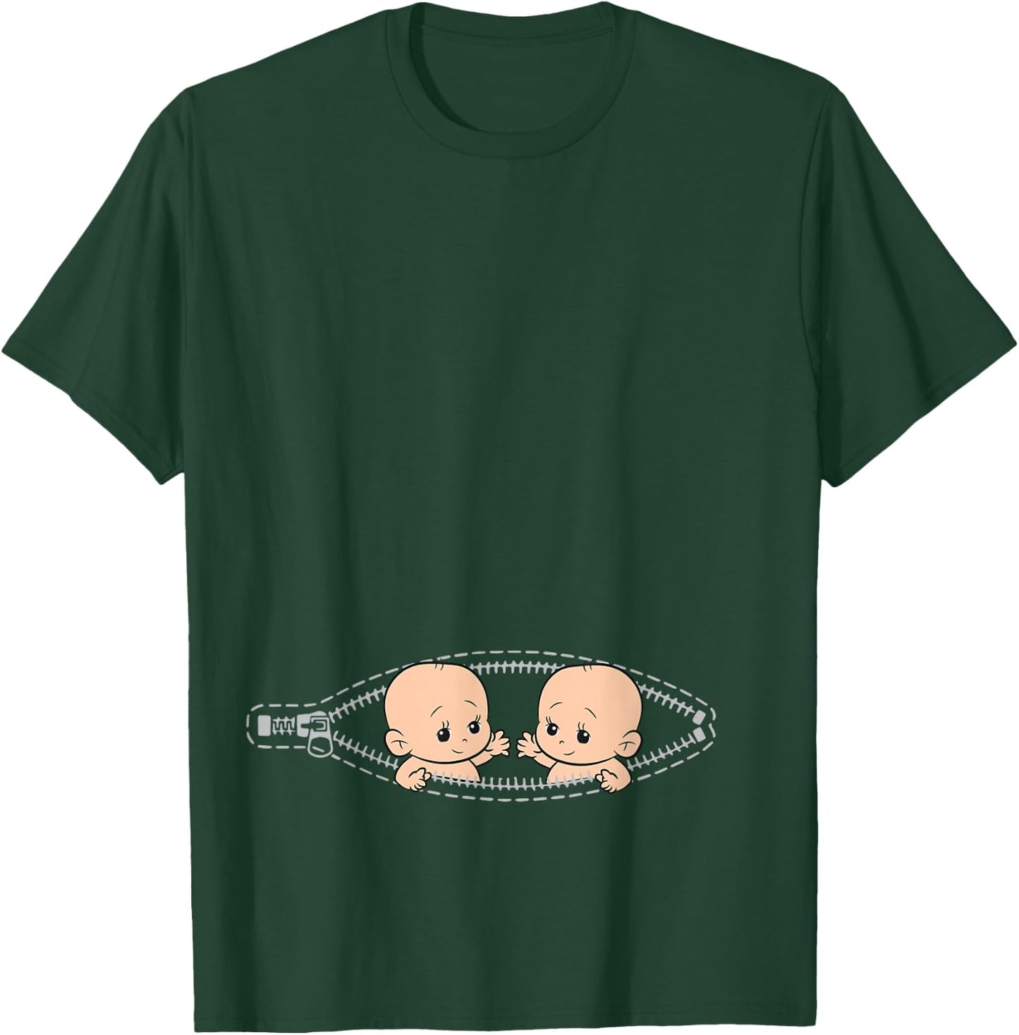 Funny Mom of Twin Pregnancy Announcement Twins Mom Small T-Shirt - T-Shirt | Forest