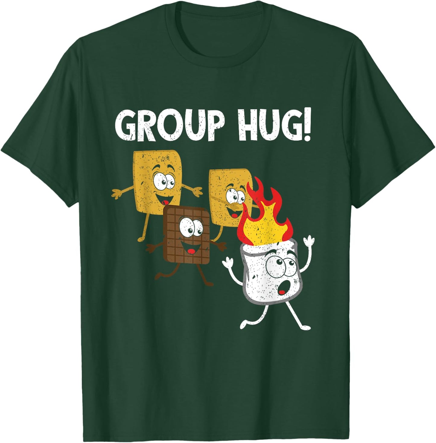 Smores Group Hug S'mores Camping Food Marshmallows on Fire T-Shirt - T-Shirt | Forest
