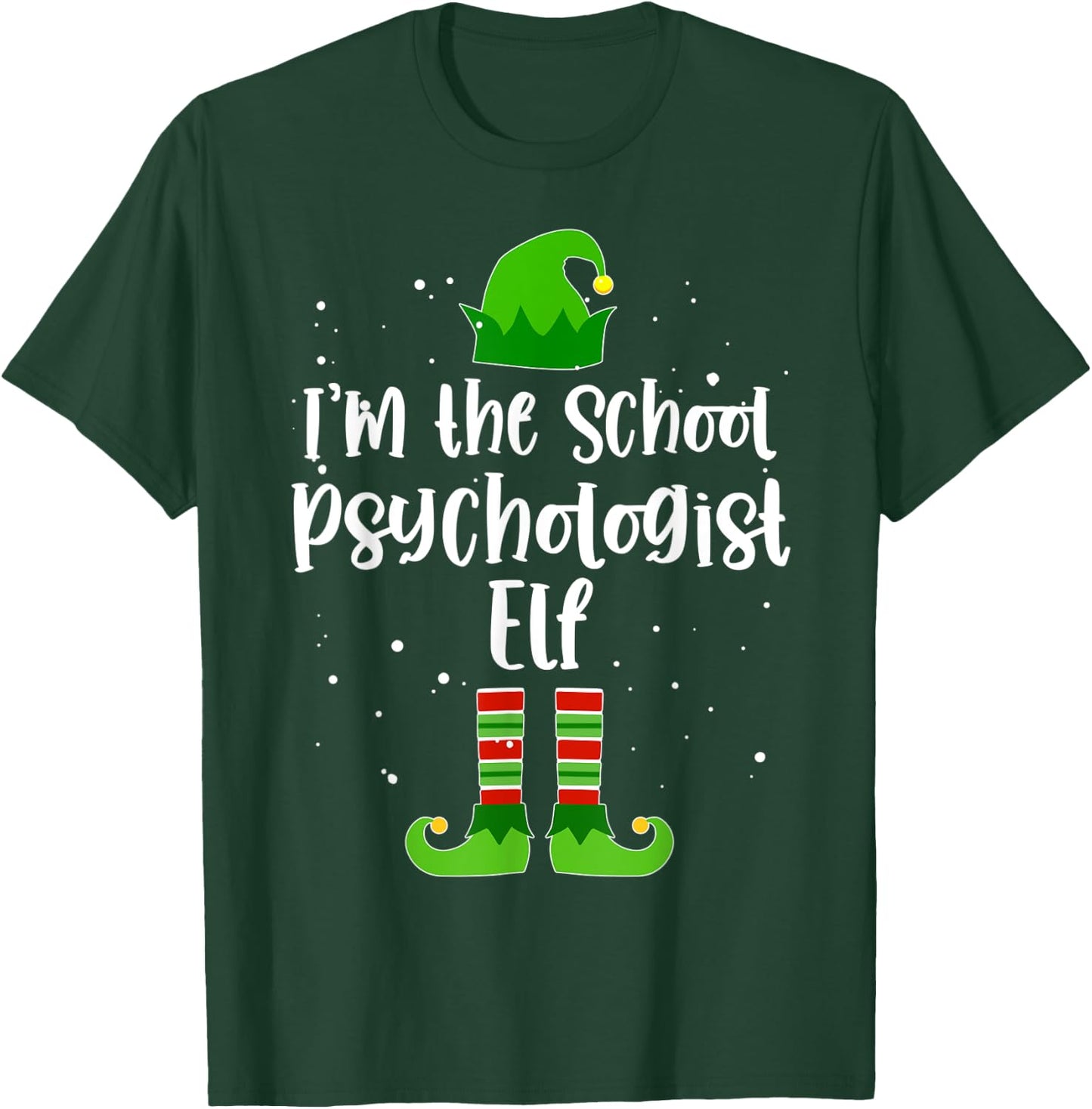 School Psychologist Elf Matching Family Christmas Costume T-Shirt - T-Shirt | Forest