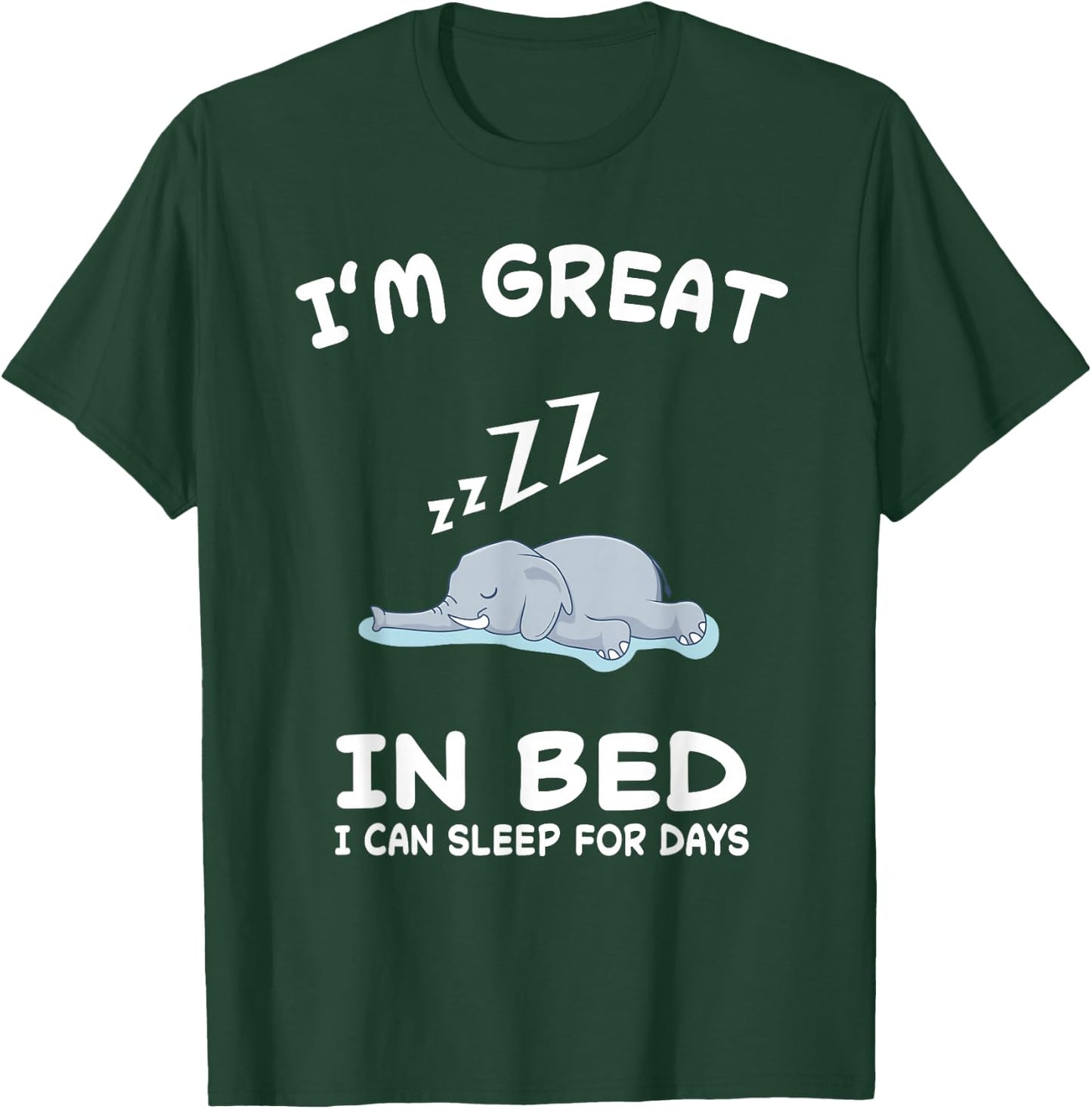 Elephant Elephants Nap Sleep Sleeping Pajama Nightgown T-Shirt - T-Shirt | Forest