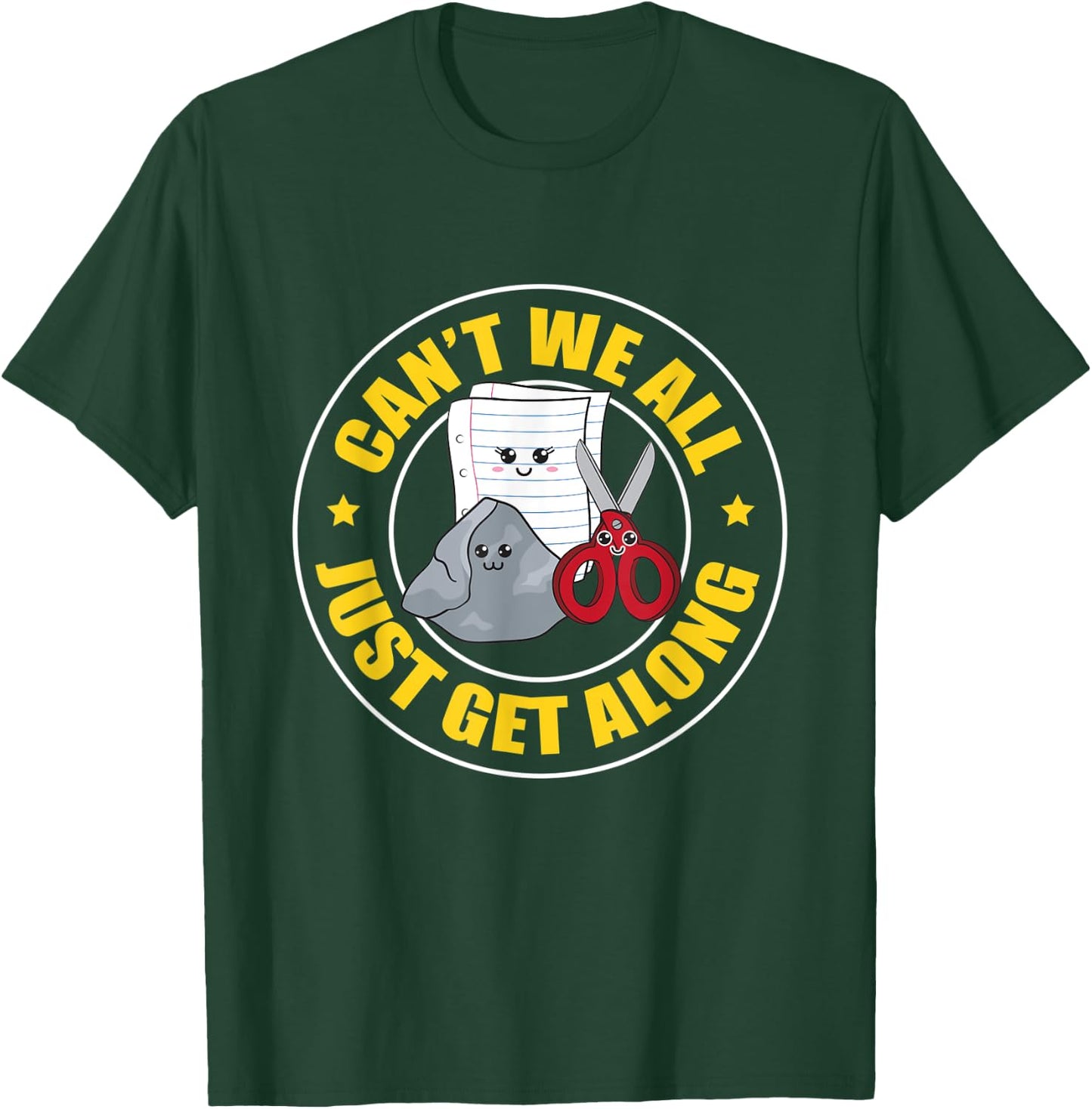 Can't We All Just Get Along Rock Paper Scissors T-Shirt - T-Shirt | Forest