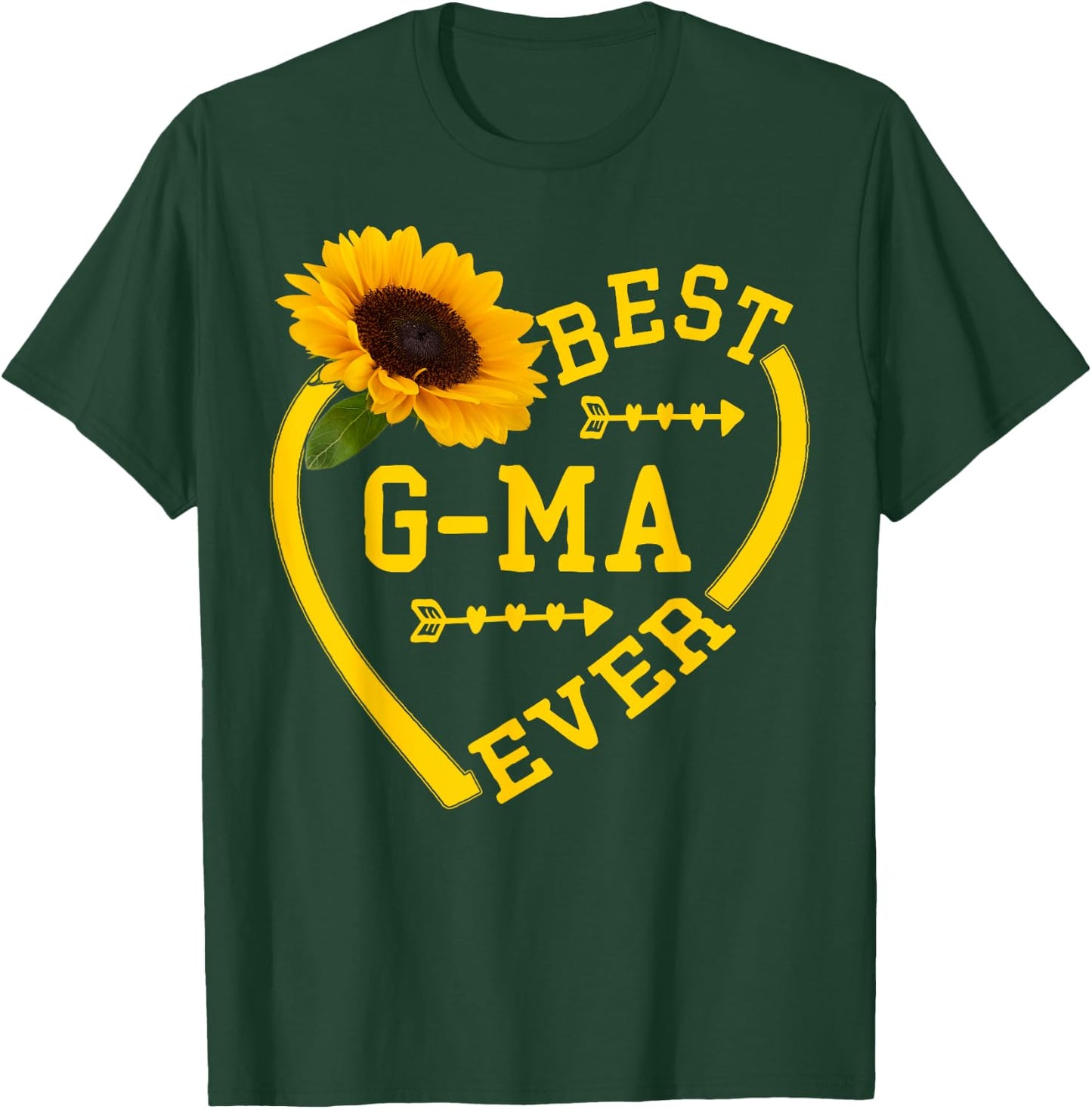 Best G-ma Ever shirt Mother's Day Hearts Sunflower Grandma T-Shirt - T-Shirt | Forest