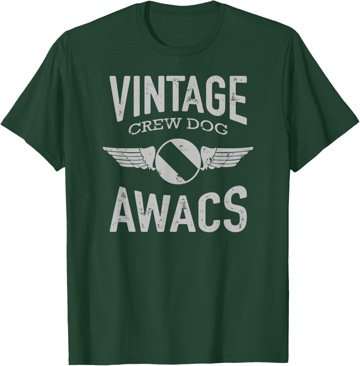 Vintage AWACS Crewdog Men Women T-Shirt - T-Shirt | Forest