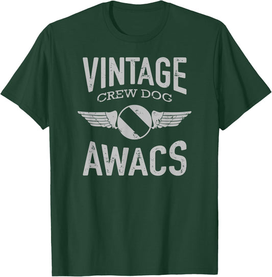 Vintage AWACS Crewdog Men Women T-Shirt - T-Shirt | Forest