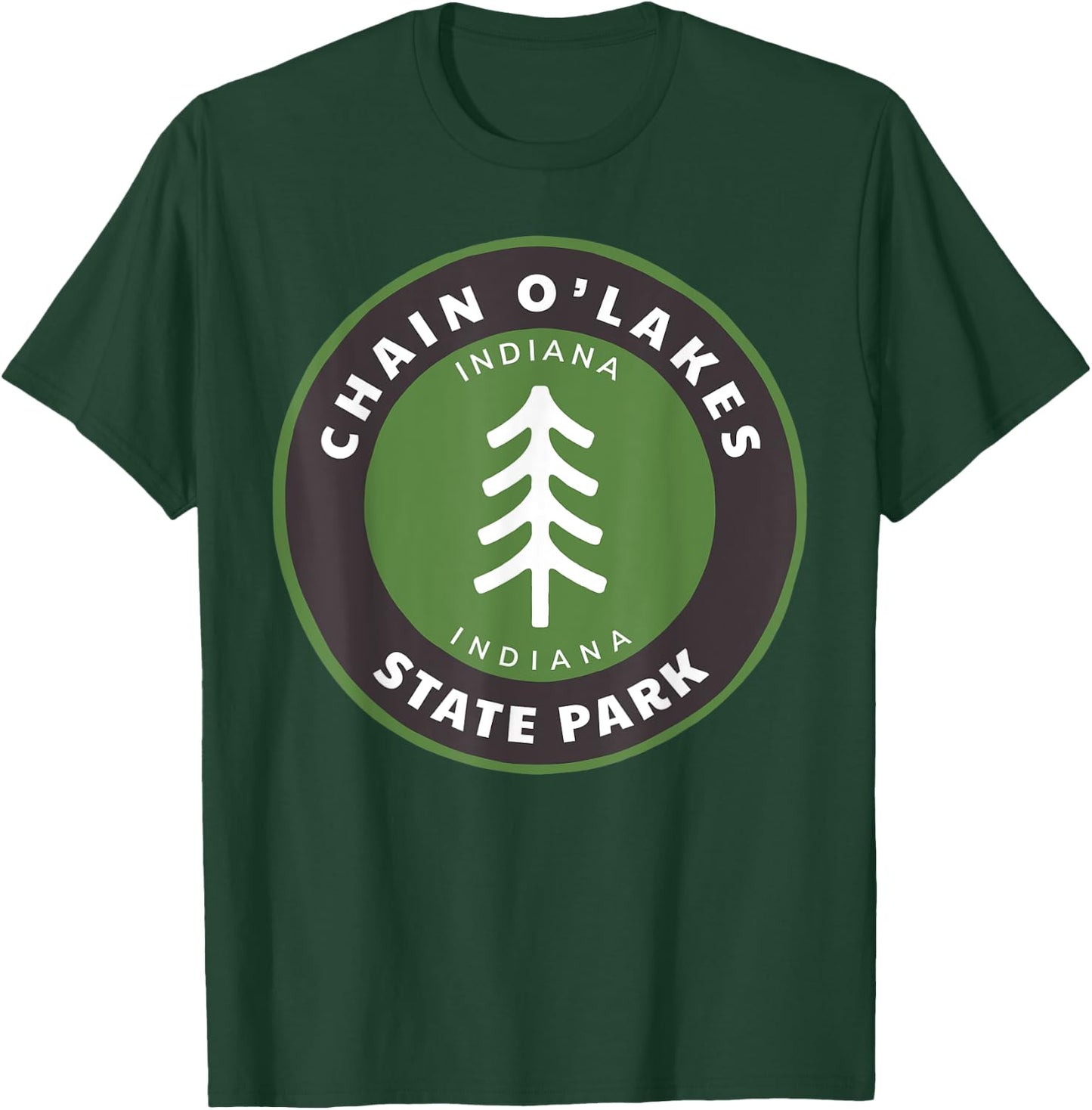 Chain O Lakes State Park Indiana Outdoors IN Forest Badge T-Shirt - T-Shirt | Forest