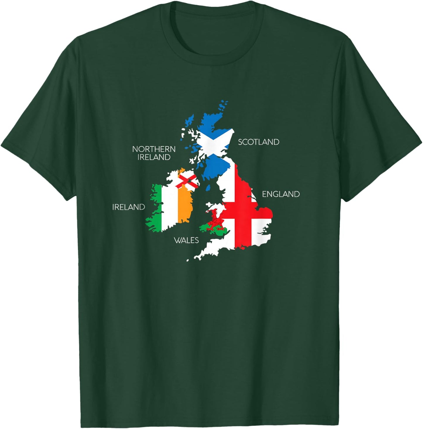 British Isles Sea Ireland Scotland Wales England Map Coins T-Shirt - T-Shirt | Forest