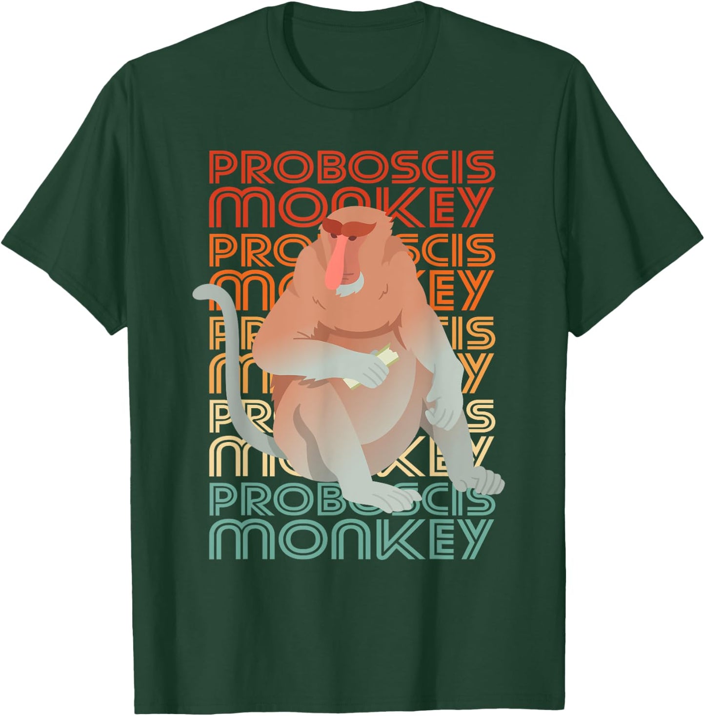Proboscis Monkey Long Nosed T-Shirt - T-Shirt | Forest